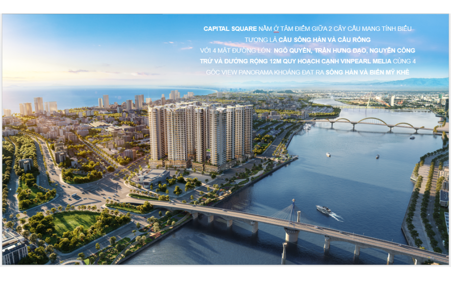 Capital square chỉ 6,8tỷ (giá trực tiếp cđt) sở hữu ngay căn 2pn view sông hàn